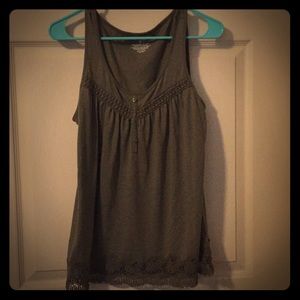 Tank Top-Blouse-Lace-Army Green
